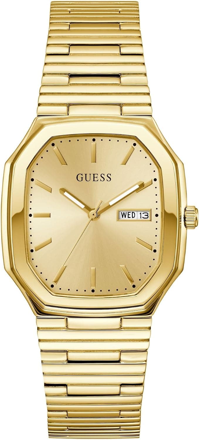 Guess GW0978G2, 35mm, Beige Dial, Gold Stainless Steel Bracelet