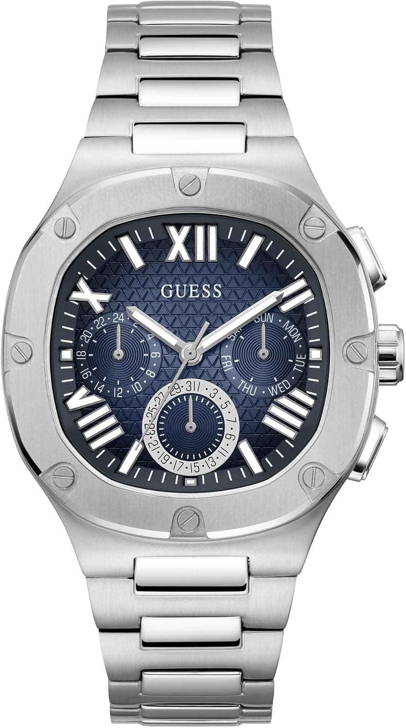 Guess HEADLINE GW0572G1, 42 mm, blaues Zifferblatt, silbernes Edelstahlarmband