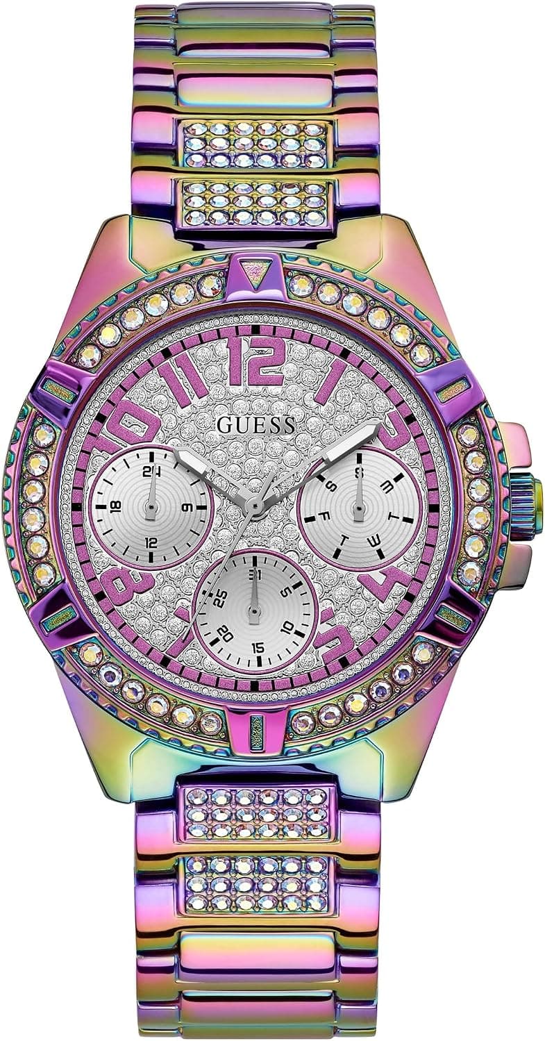Guess Frontier GW0044L1, 40mm, Silver Dial, Purple Stainless Steel Bracelet