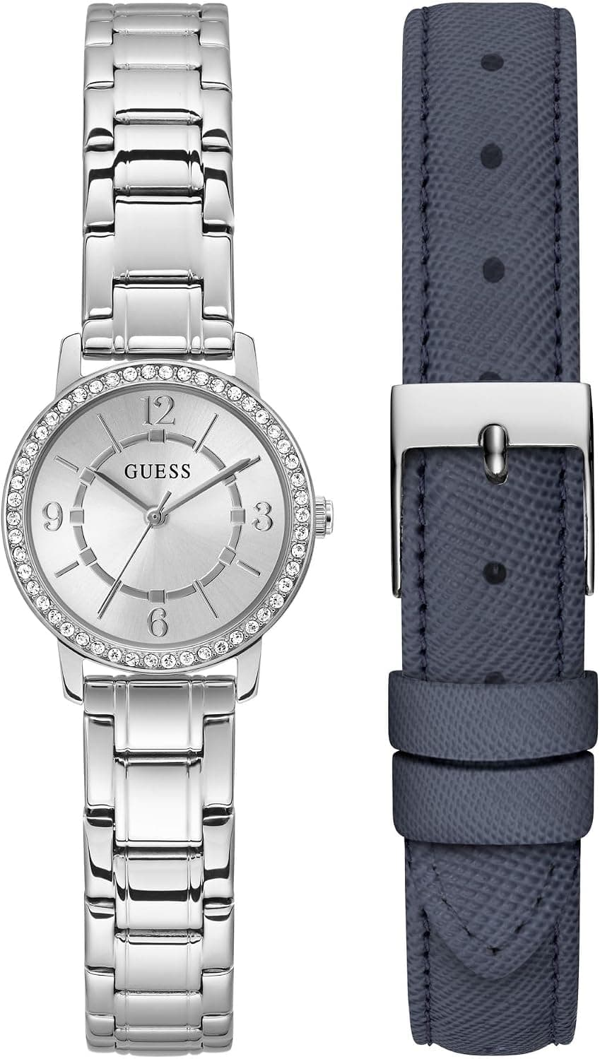 Guess Melody GW0808L1, 28 mm, silbernes Zifferblatt, silbernes Edelstahlarmband