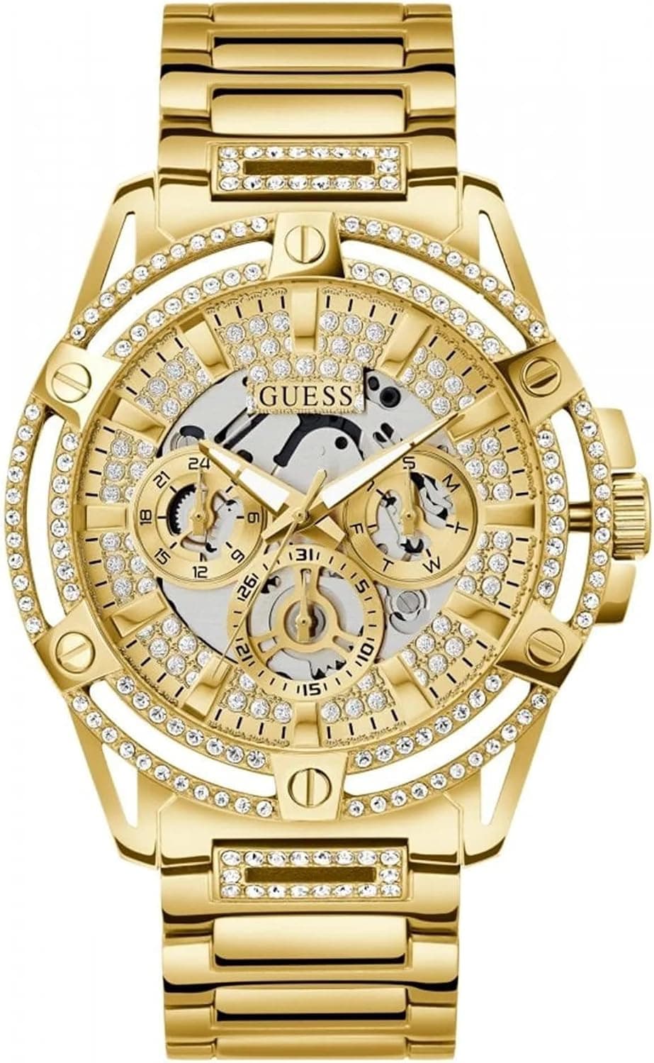 Guess Multi-function 48mm, Beige Dial Gold Stainless steel