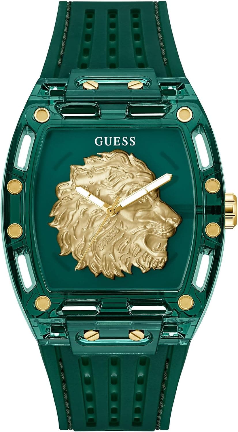 Guess PHOENIX GW0959G2, 42 mm, grünes Zifferblatt, grünes Silikonarmband