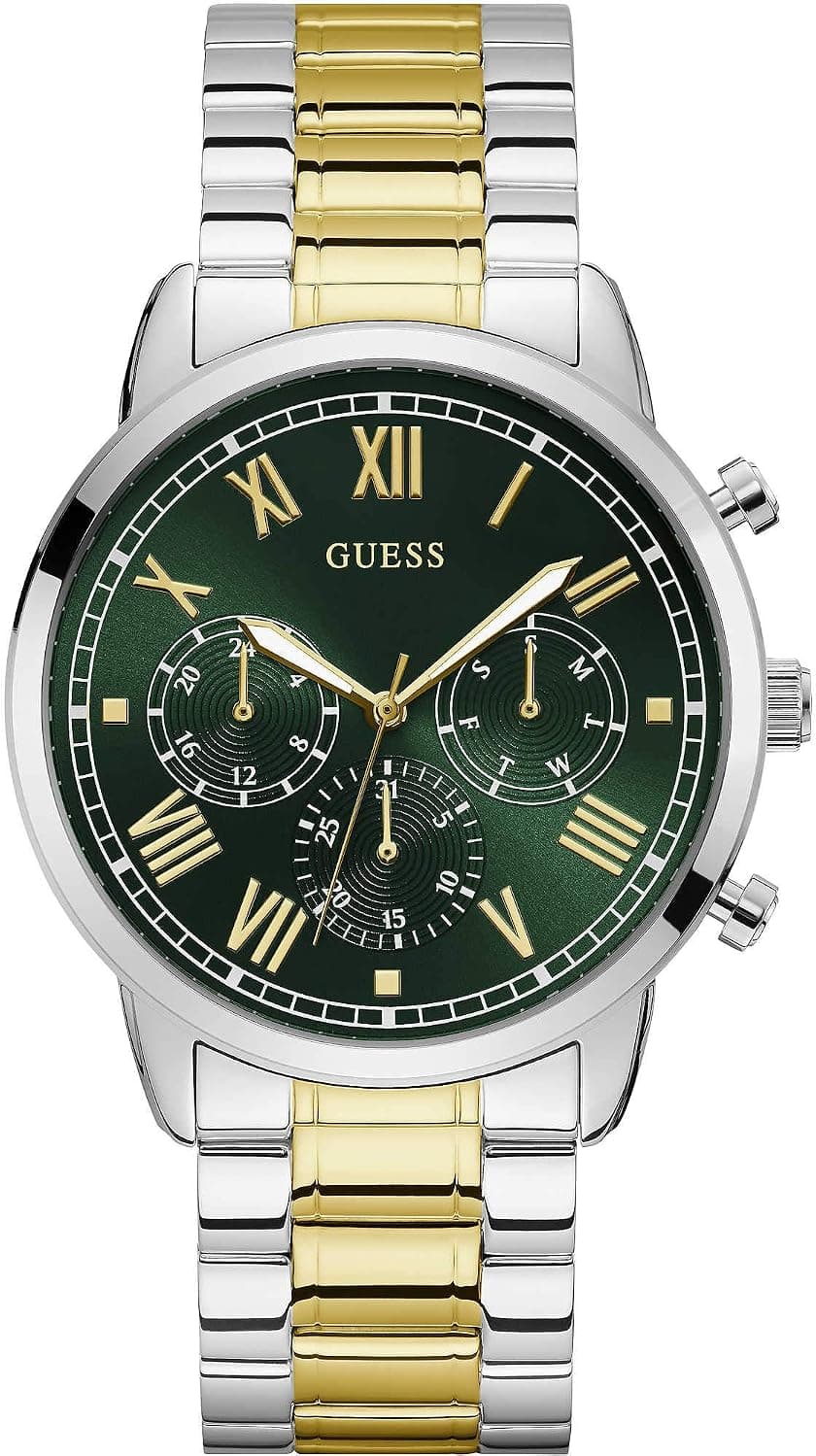 Guess Two-Tone Bracelet with Classic Green Dia 44mm, Green Dial