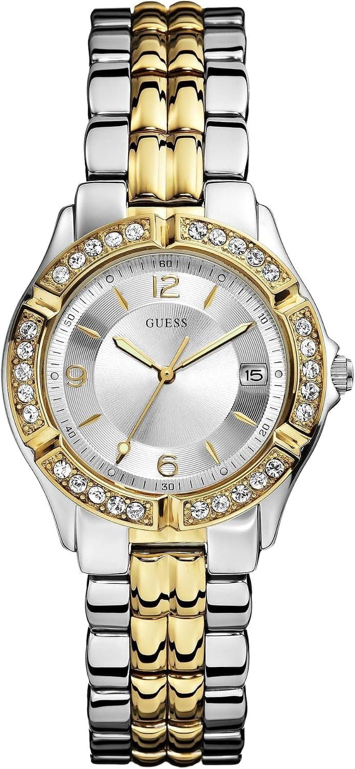 Guess U0026L1, 36mm, Silver Dial, Two-Tone Stainless Steel Bracelet