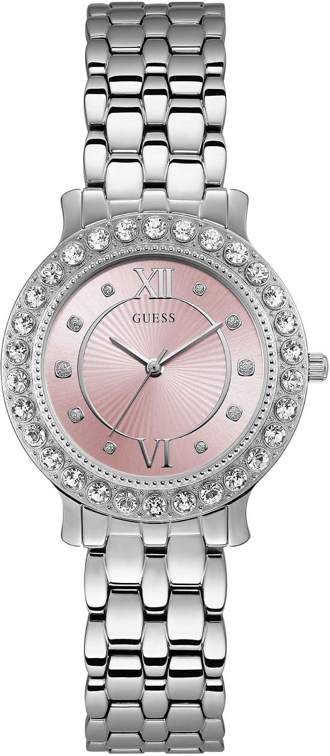 Guess U1062L2 34mm, Pink Dial Silver Stainless steel