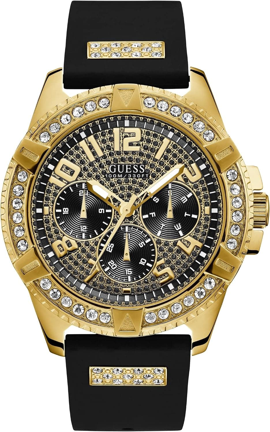 Guess U1132G1, 48mm, Black Dial, Black Silicone Band