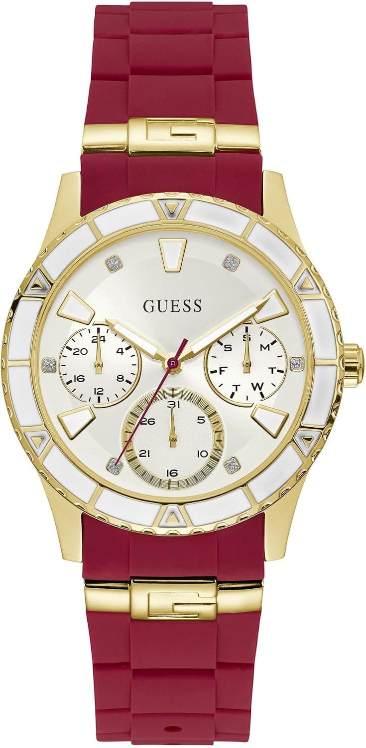 Guess Valencia U1157L2, 38mm, White Dial, Red Silicone Band