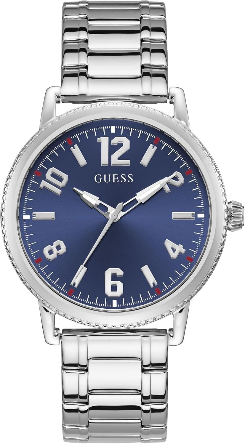 Guess U1380G1M, 42mm, Blue Dial, Silver Stainless Steel Bracelet
