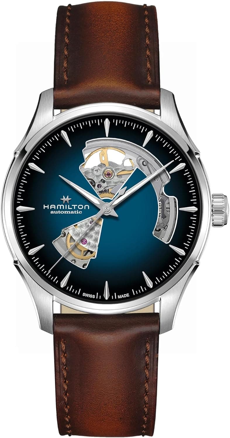 Hamilton Jazzmaster Open Heart 40mm, Blue Dial Brown Leather