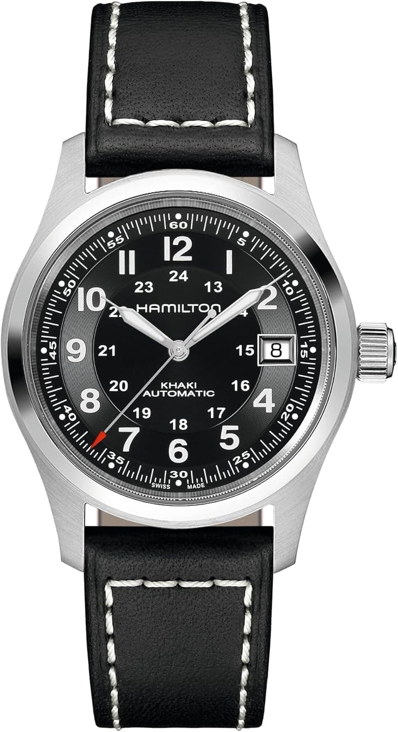 Hamilton H70455733 38mm, Black Dial Black Leather