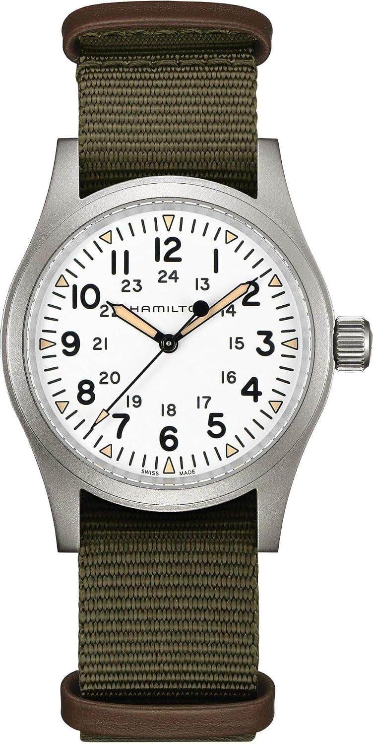 Hamilton Khaki Field 38mm, White Dial Green Nylon