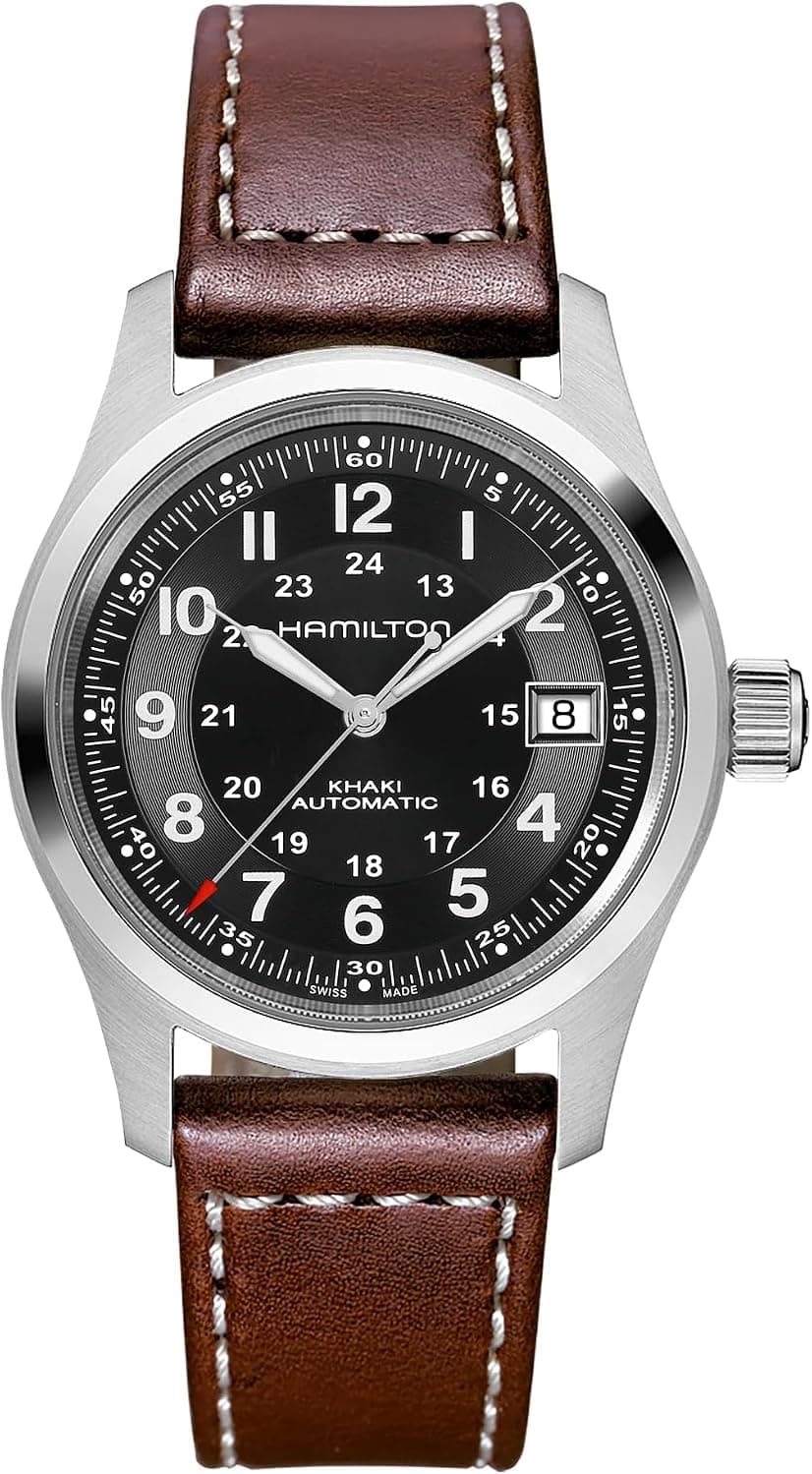 Hamilton HML-H70455533 38mm, Black Dial Brown Leather