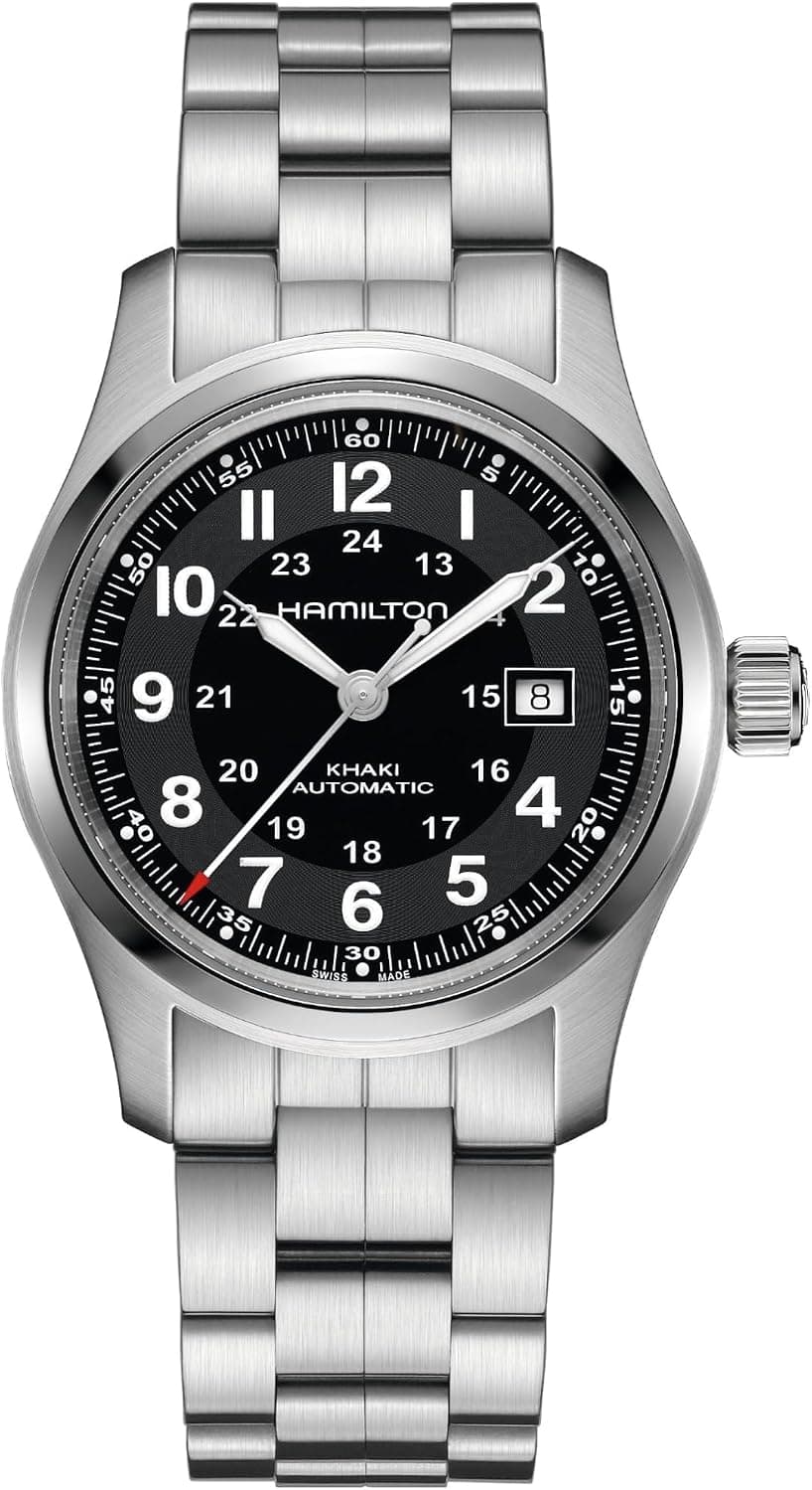 Hamilton Khaki Field H70515137, 42mm, Black Dial, Silver Stainless Steel Bracelet