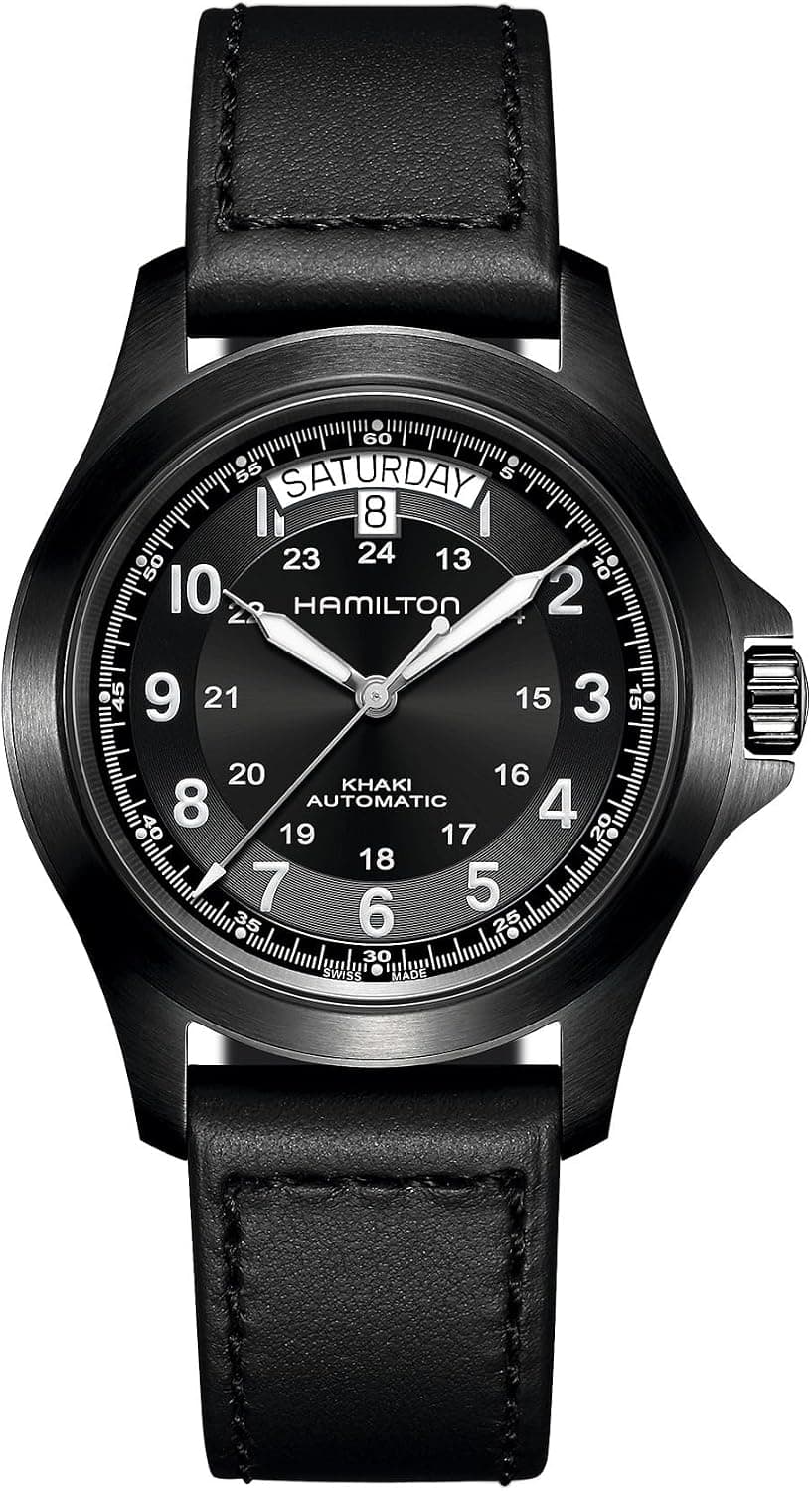 Hamilton Khaki Field King 40mm, Black Dial Black Leather