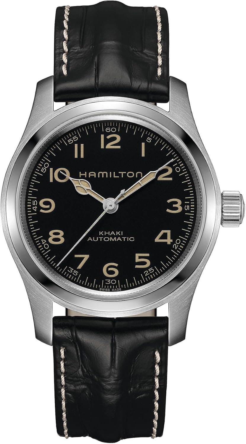 Hamilton Khaki Field Murph H70605731, 42mm, Siyah Kadran, Siyah Deri Kayış