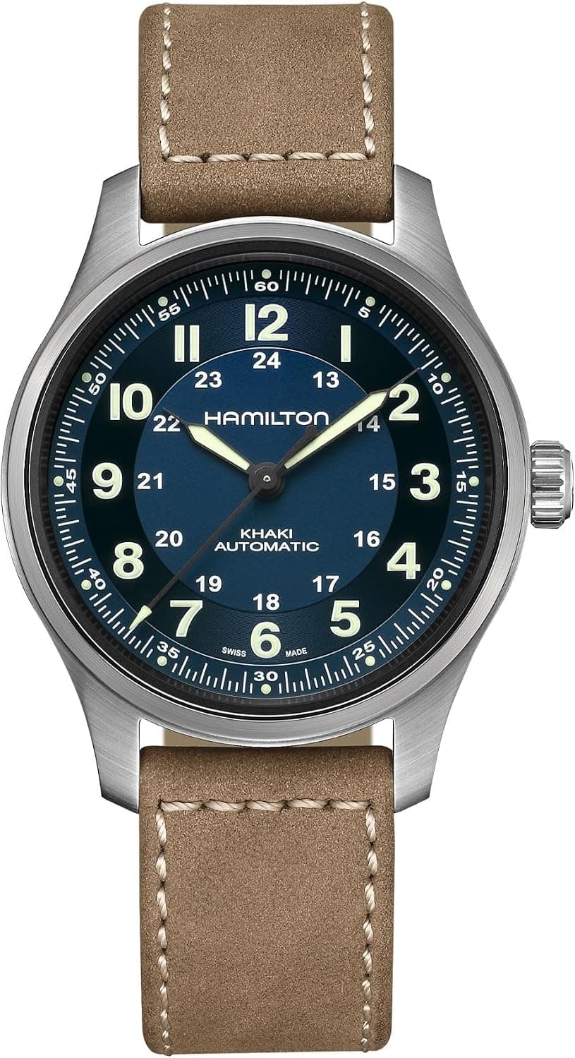 Hamilton Khaki Field Titanium 42mm, Blue Dial Brown Leather