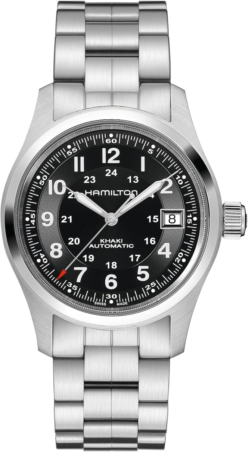 Hamilton Khaki Field H70455133, 38mm, Black Dial, Silver Stainless Steel Bracelet