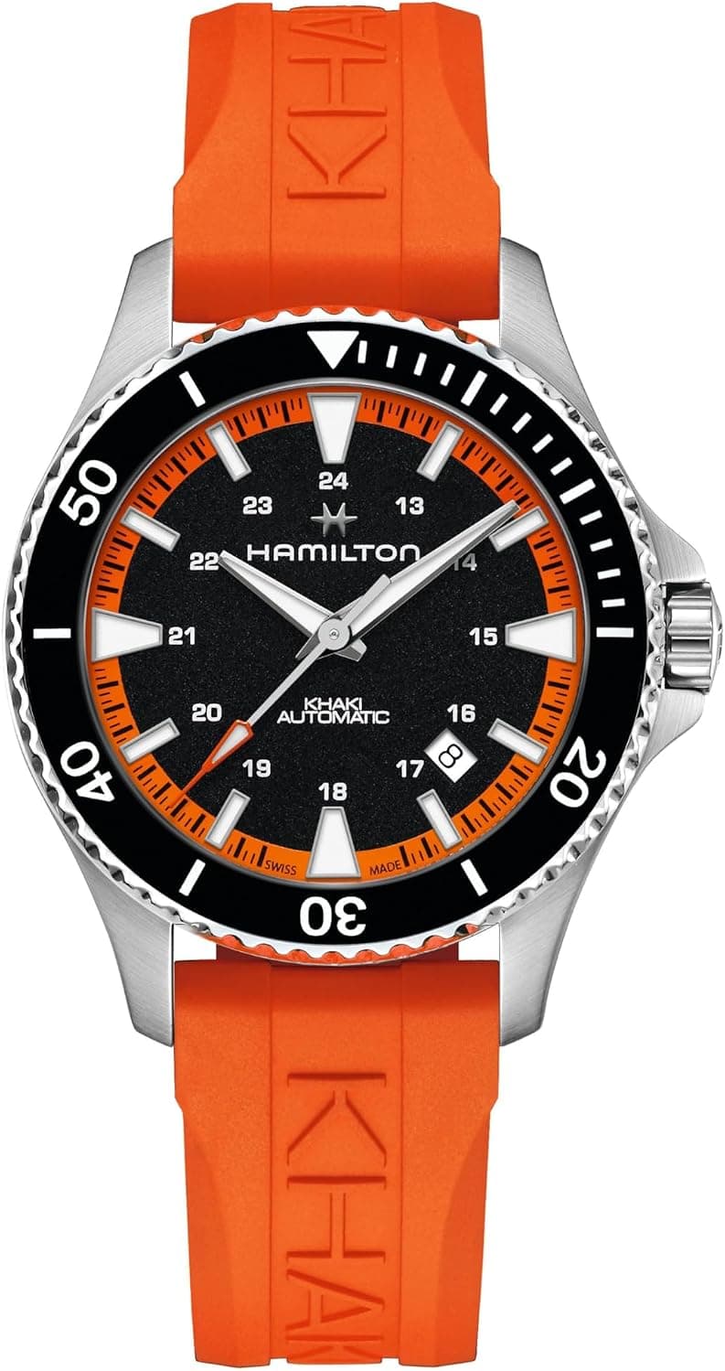 Hamilton H82395331 40mm, Black Dial Orange Rubber