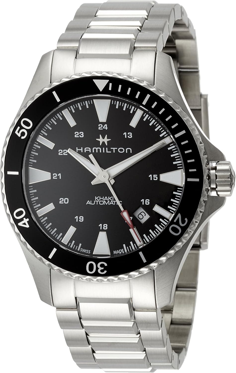 Hamilton Scuba Auto 40mm, Black Dial Silver-tone Stainless steel
