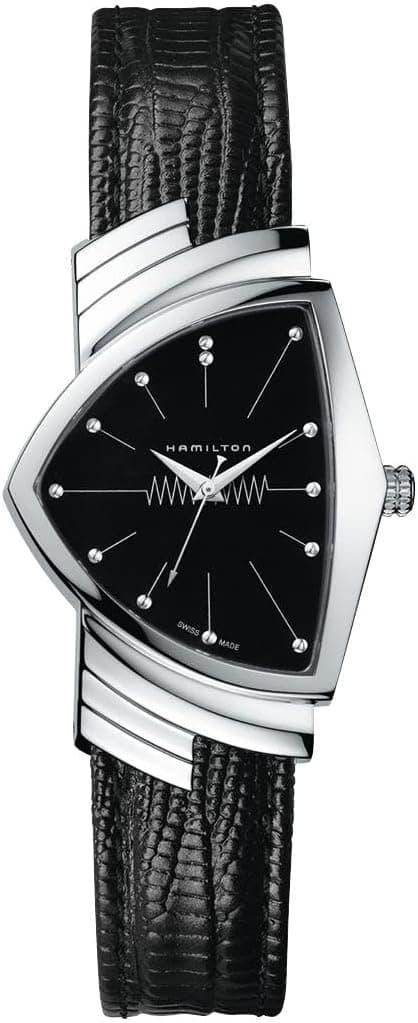 Hamilton Ventura 28mm, Black Dial Black Leather