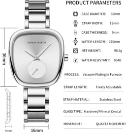 Hannah Martin 1251G-YY 36mm Womens, detail view 5