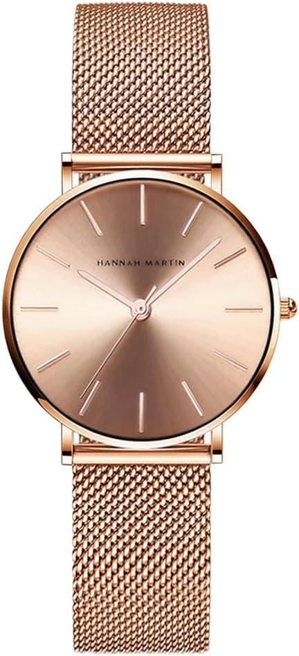 Hannah Martin CC36 HM-CC36-1, 36mm, Rose Gold Dial, Stainless Steel Bracelet