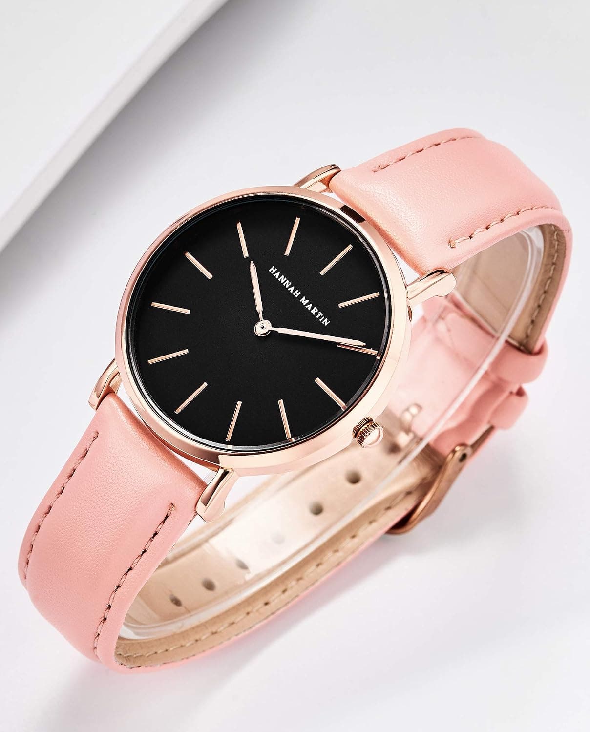 Hannah Martin T10, 36mm, Black Dial, Leather Band