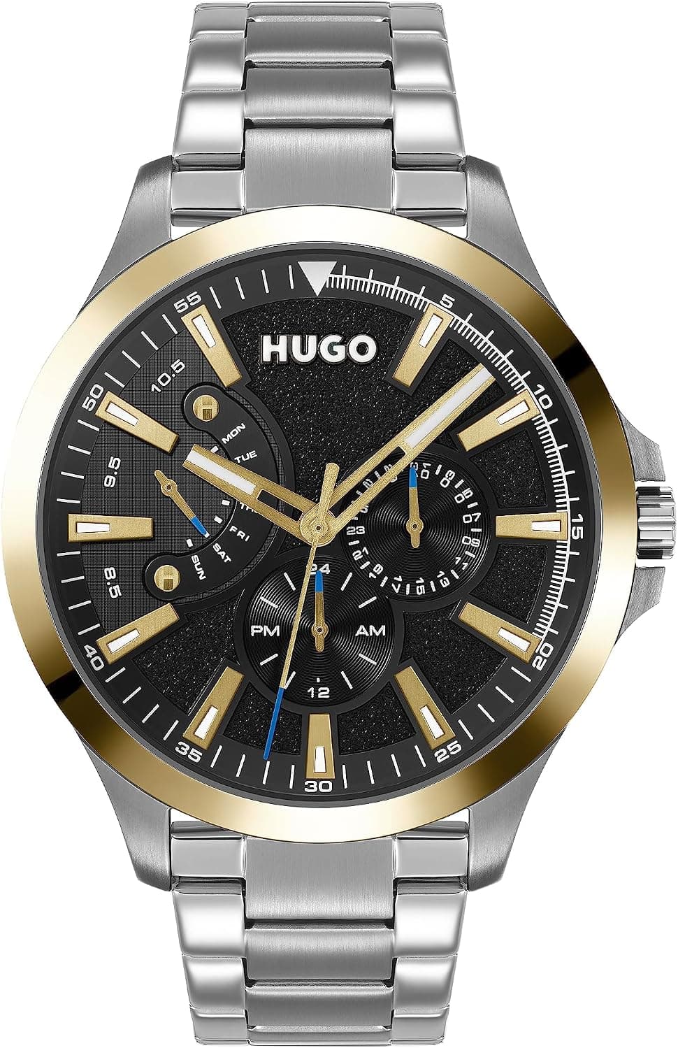 Hugo LEAP 1530174, 45mm, Black Dial, Black Stainless Steel Bracelet
