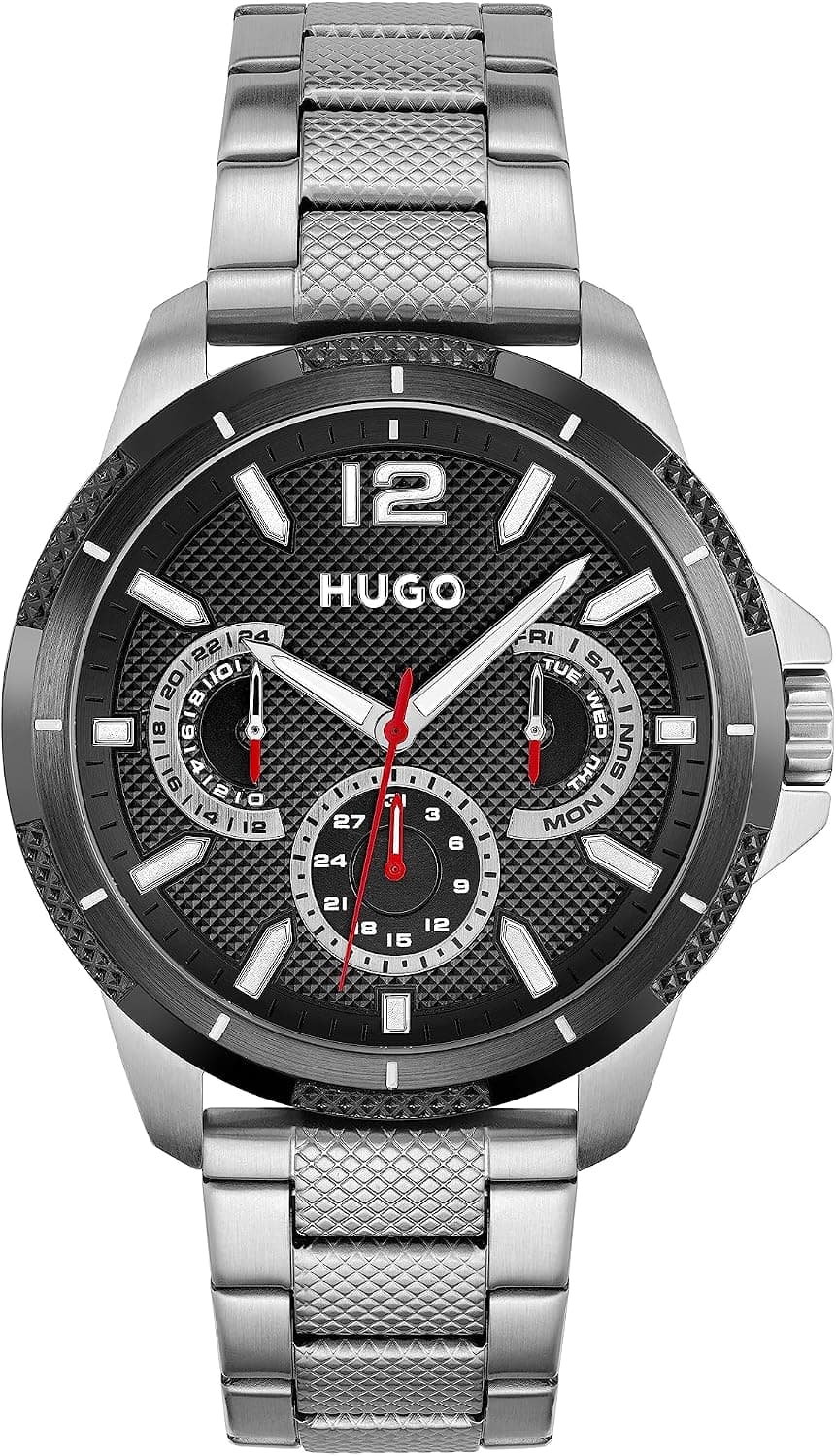 Hugo Sport 1530195, 46mm, Black Dial, Black Stainless Steel Bracelet
