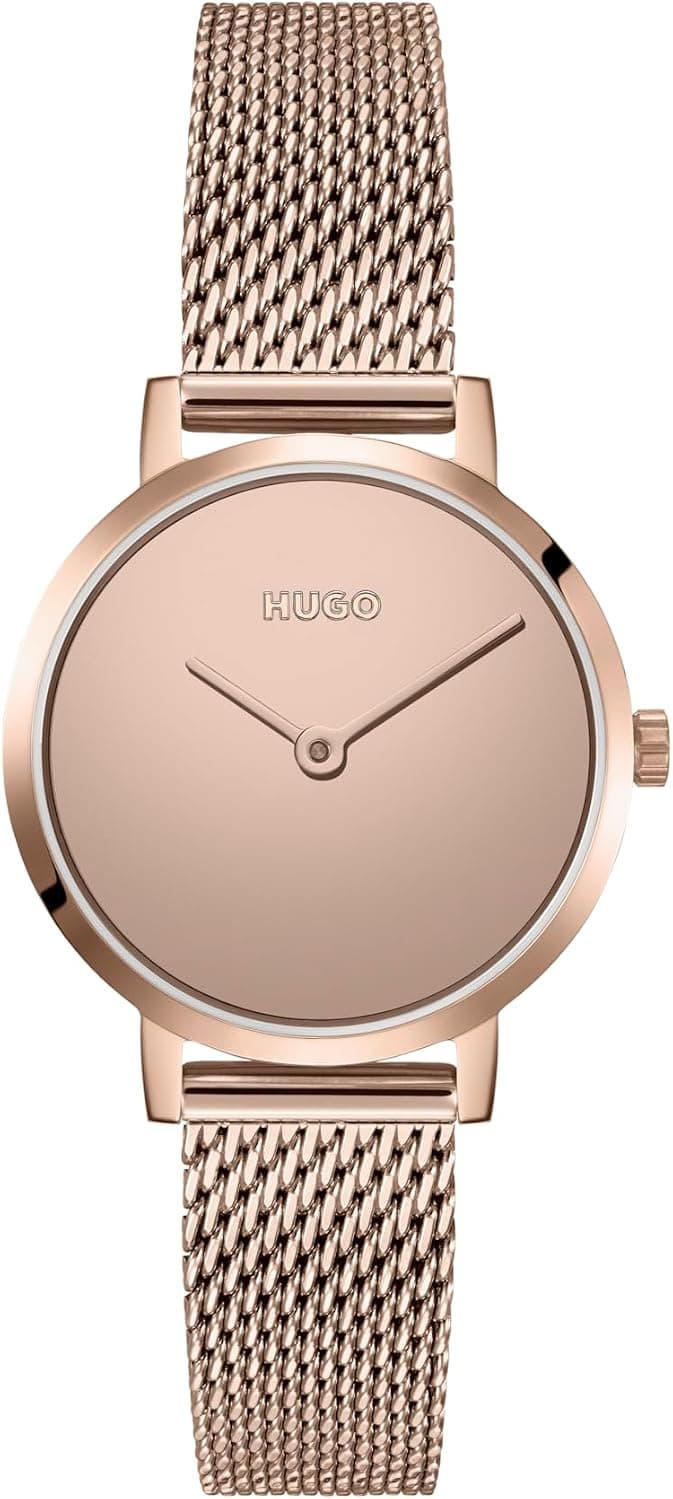 Hugo Cherish 1540085, 28mm, Gold Dial, Rose Gold Stainless Steel Bracelet