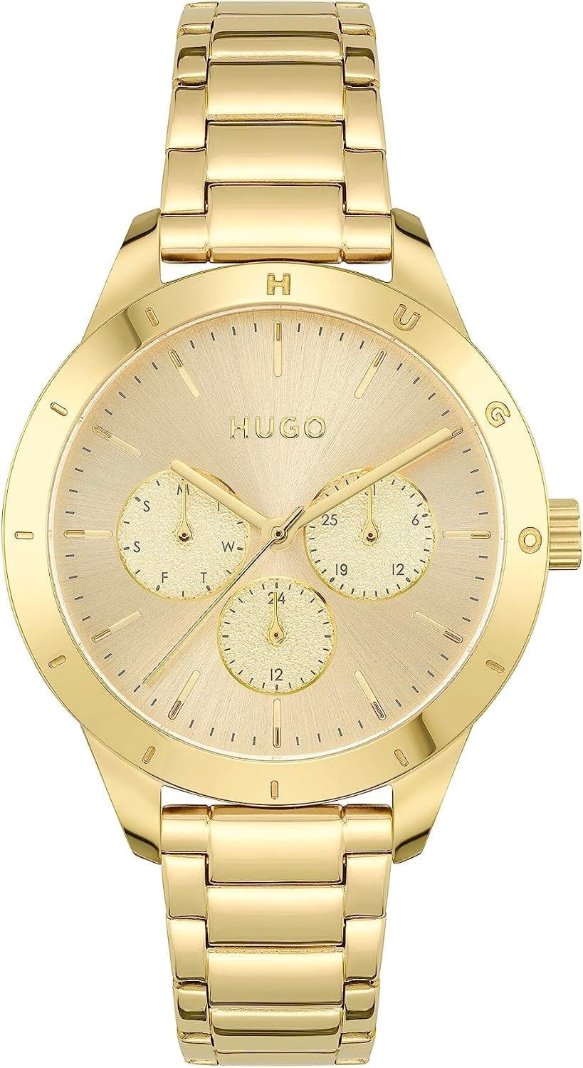 Hugo #Friend 1540091, 38mm, Gold Dial, Rose Gold Stainless Steel Bracelet