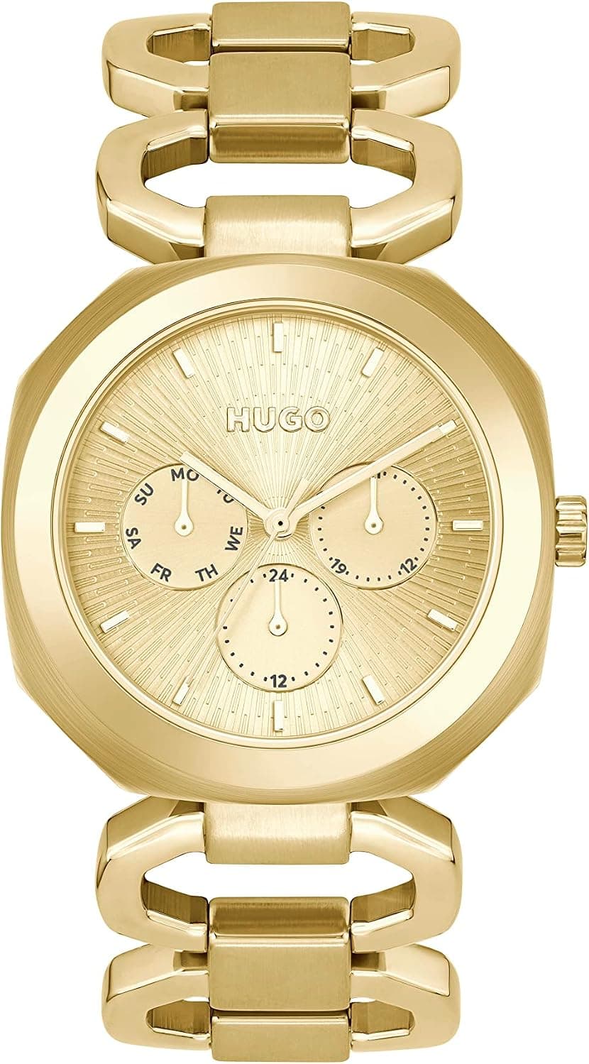 Hugo Intense 1540150, 38mm, Gold Dial, Rose Gold Stainless Steel Bracelet