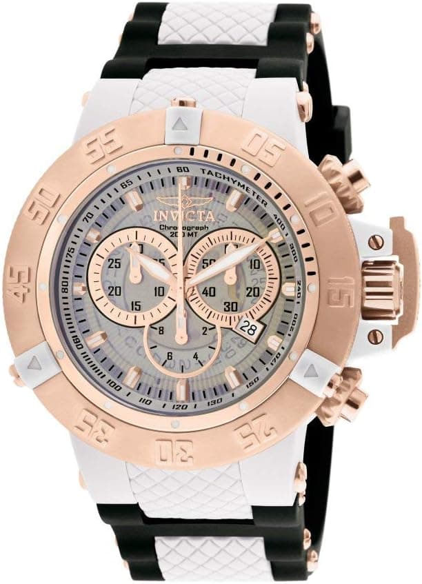 Invicta 0931 50mm, White Dial Black Rubber