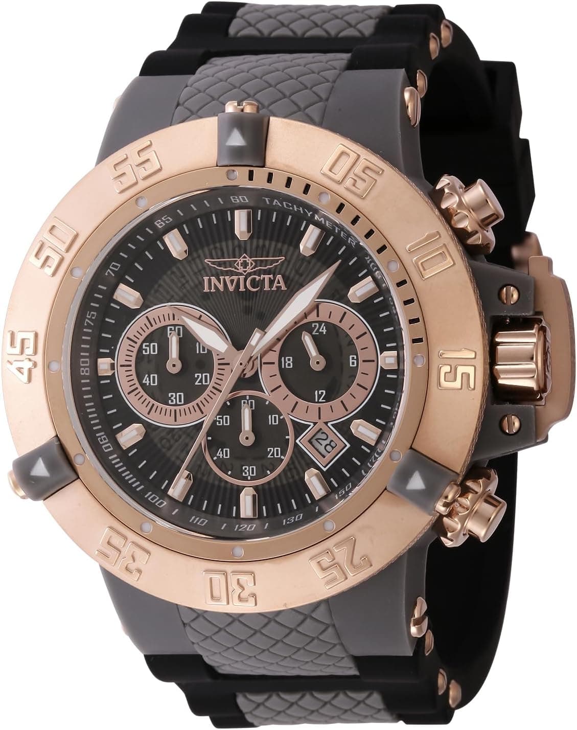 Invicta Subaqua Noma III 0932, 50 mm, graues Zifferblatt, graues Silikonarmband