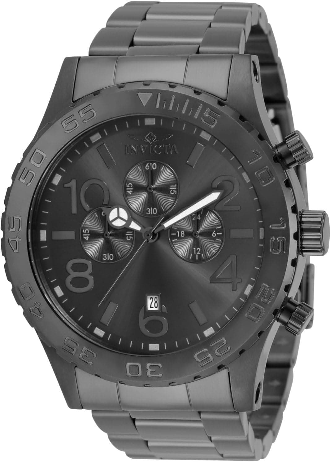 Invicta 1272, 50mm, Gri Kadran, Gri Paslanmaz Çelik Kordon