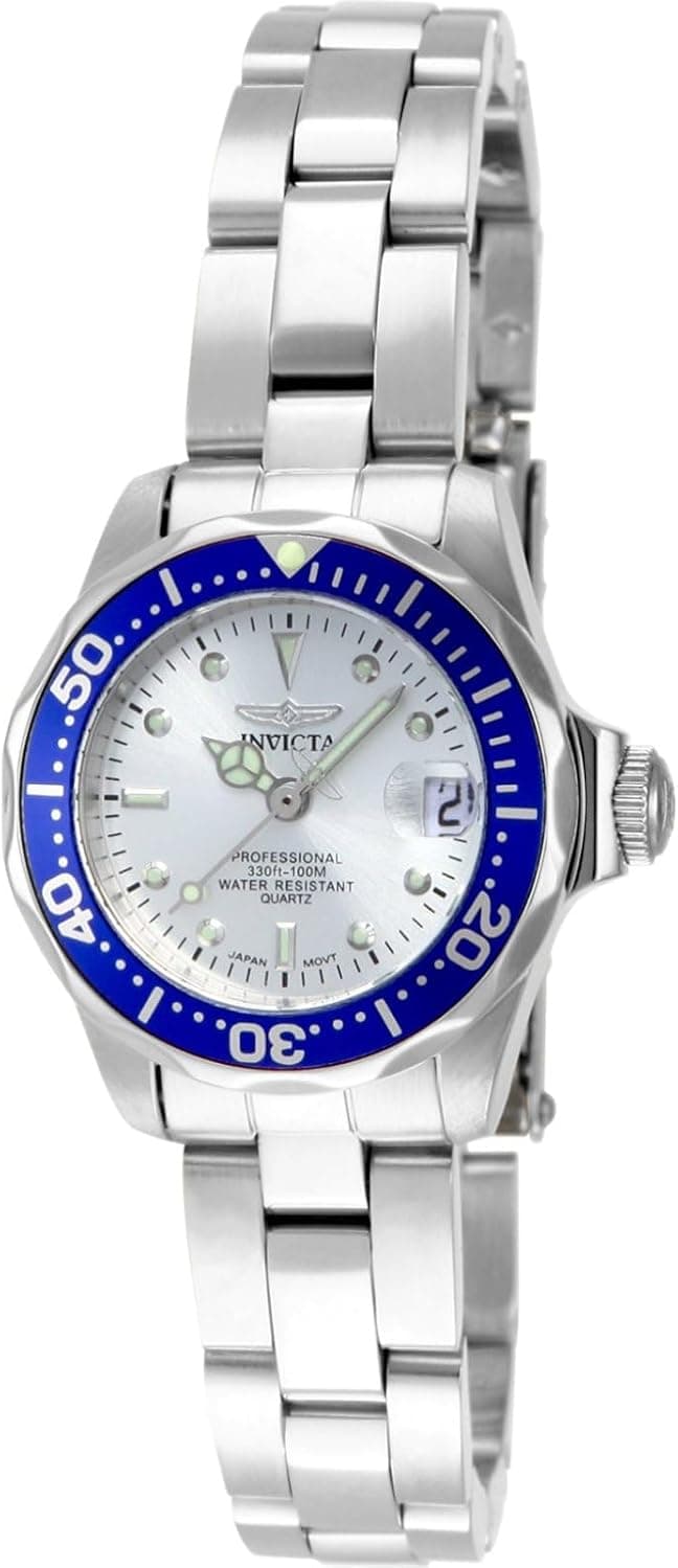 Invicta Pro Diver 14125, 25 mm, silbernes Zifferblatt, silbernes Edelstahlarmband