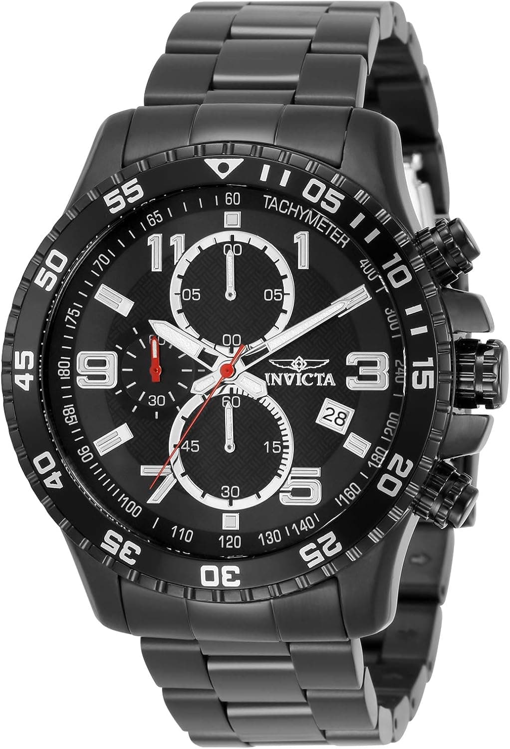 Invicta 14880, 45 mm, schwarzes Zifferblatt, schwarzes Edelstahlarmband