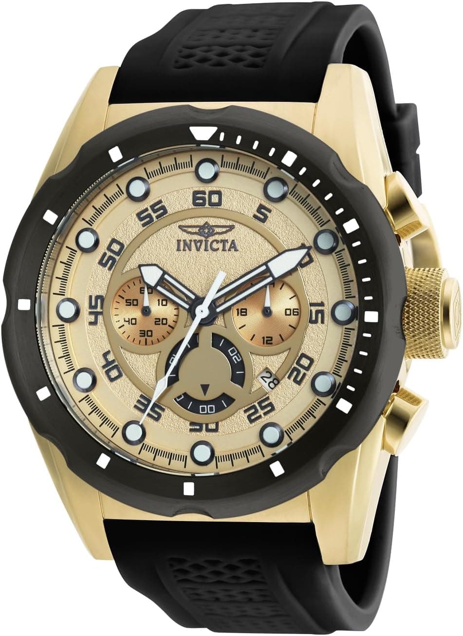 Invicta 20306 50mm, Gold Dial Black Polyurethane