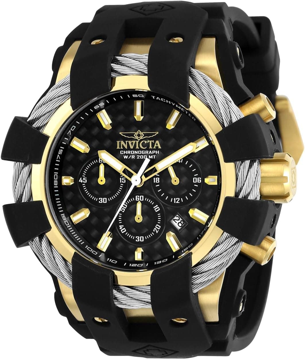 Invicta Bolt 23855, 48mm, Black Dial, Black Silicone Band