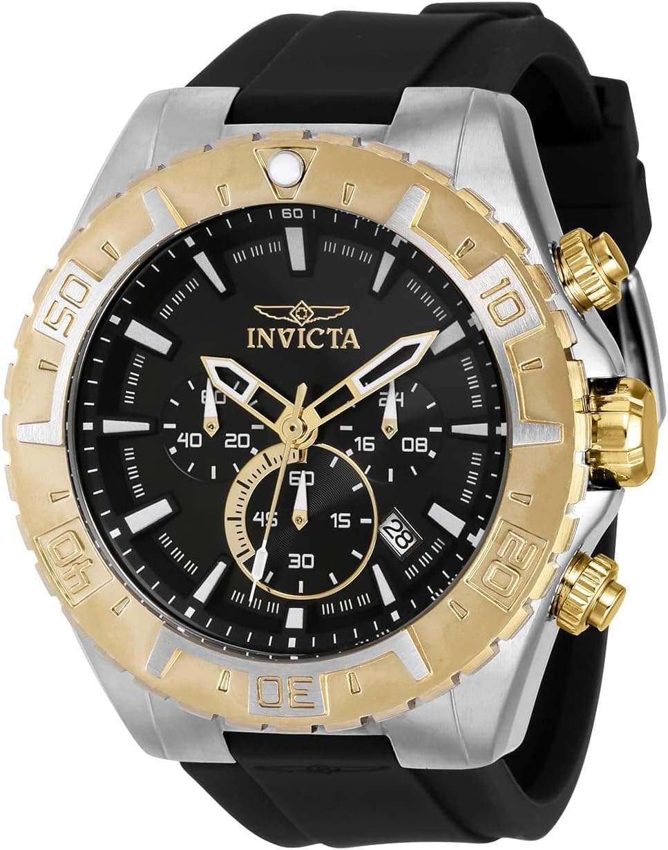 Invicta Aviator 37629, 49 mm, schwarzes Zifferblatt, schwarzes Edelstahlarmband