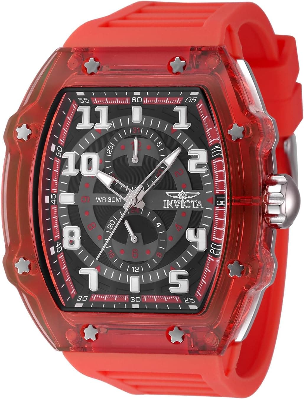 Invicta 48448 48mm, Black Dial Red Silicone