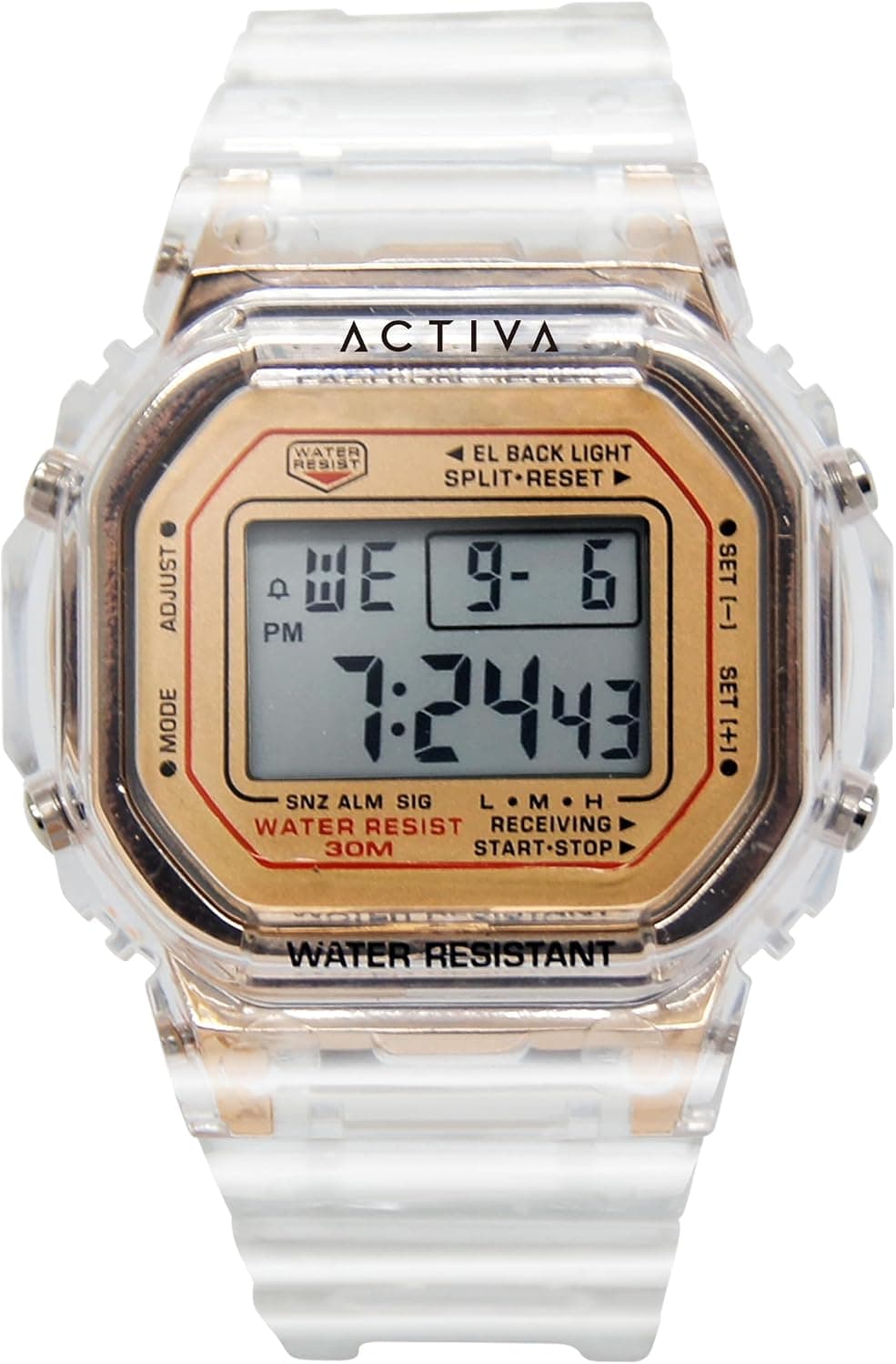 Invicta Activa Digital 44mm, Black Dial Clear Resin