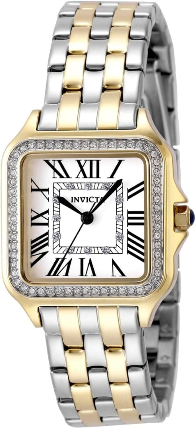 Invicta Angel 48996, 28 mm, silbernes Zifferblatt, gold-silbernes Edelstahlarmband