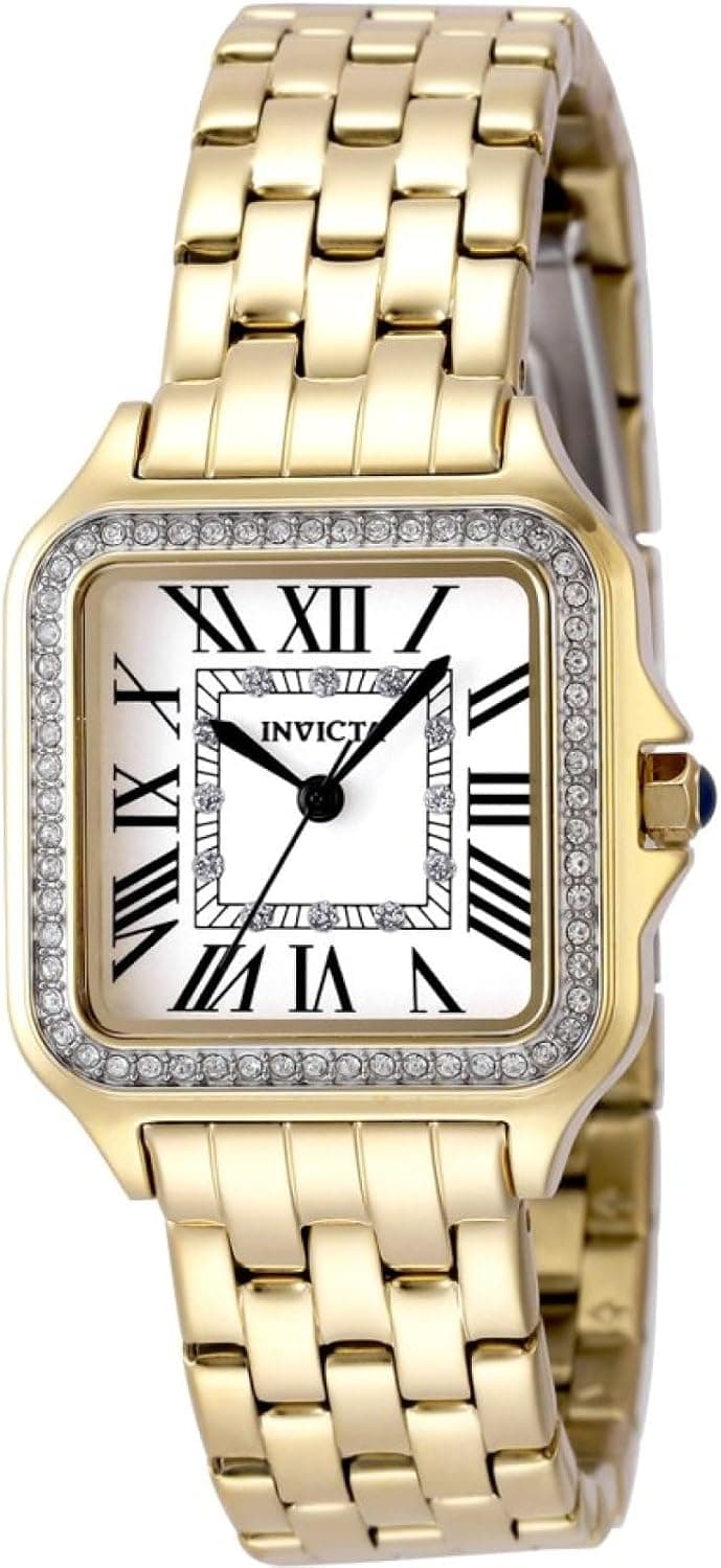 Invicta Angel 48995, 28mm, Gümüş Kadran, Altın Paslanmaz Çelik Kordon