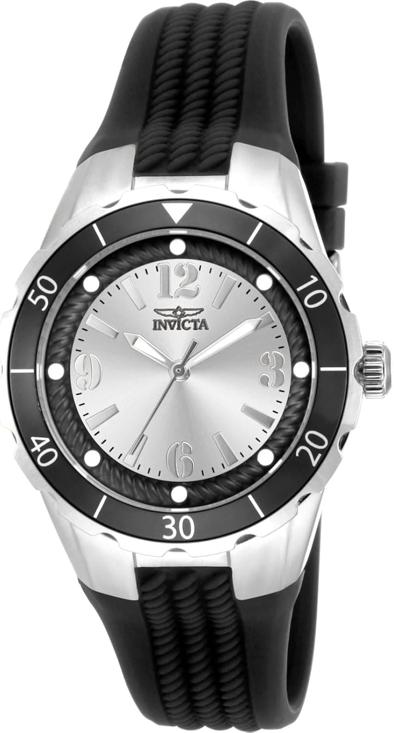Invicta 17482 38mm, Silver Dial Black Polyurethane
