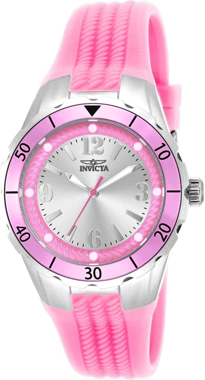 Invicta 17480 38mm, Silver Dial Pink Polyurethane
