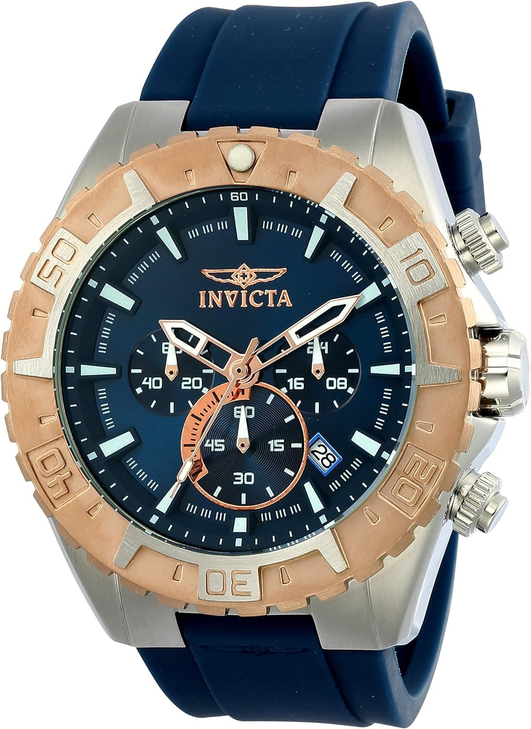 Invicta Aviator 22523, 49mm, Blue Dial, Blue Silicone Band