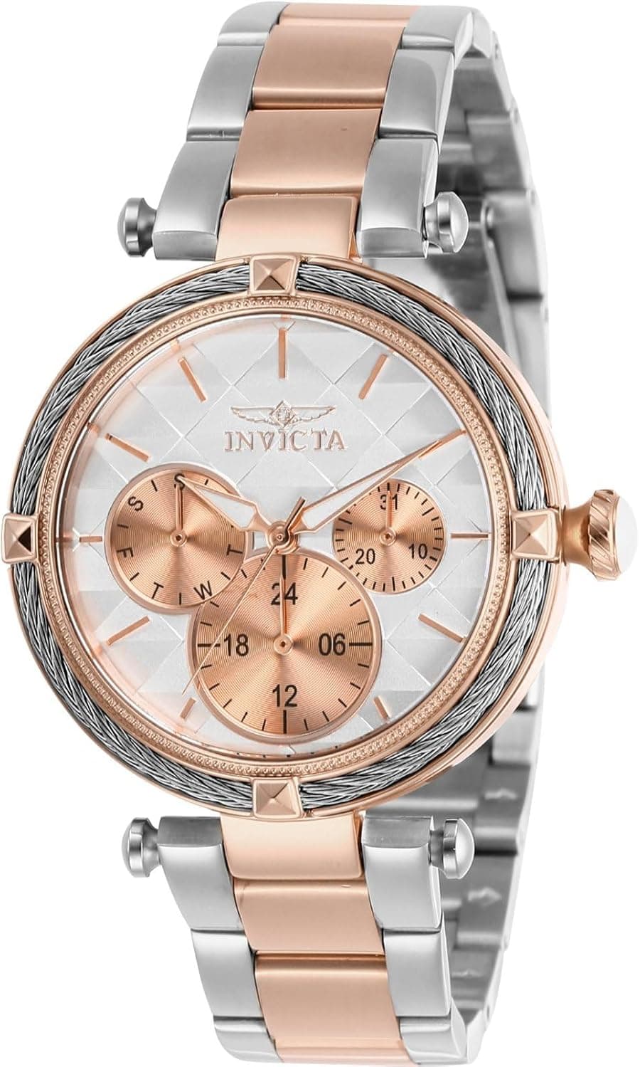 Invicta Bolt 28962, 36 mm, weißes Zifferblatt, goldenes Edelstahlarmband