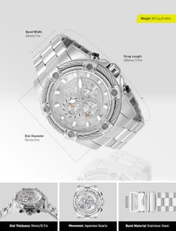 Invicta 48864 52mm Herrenuhr, Detailansicht 3