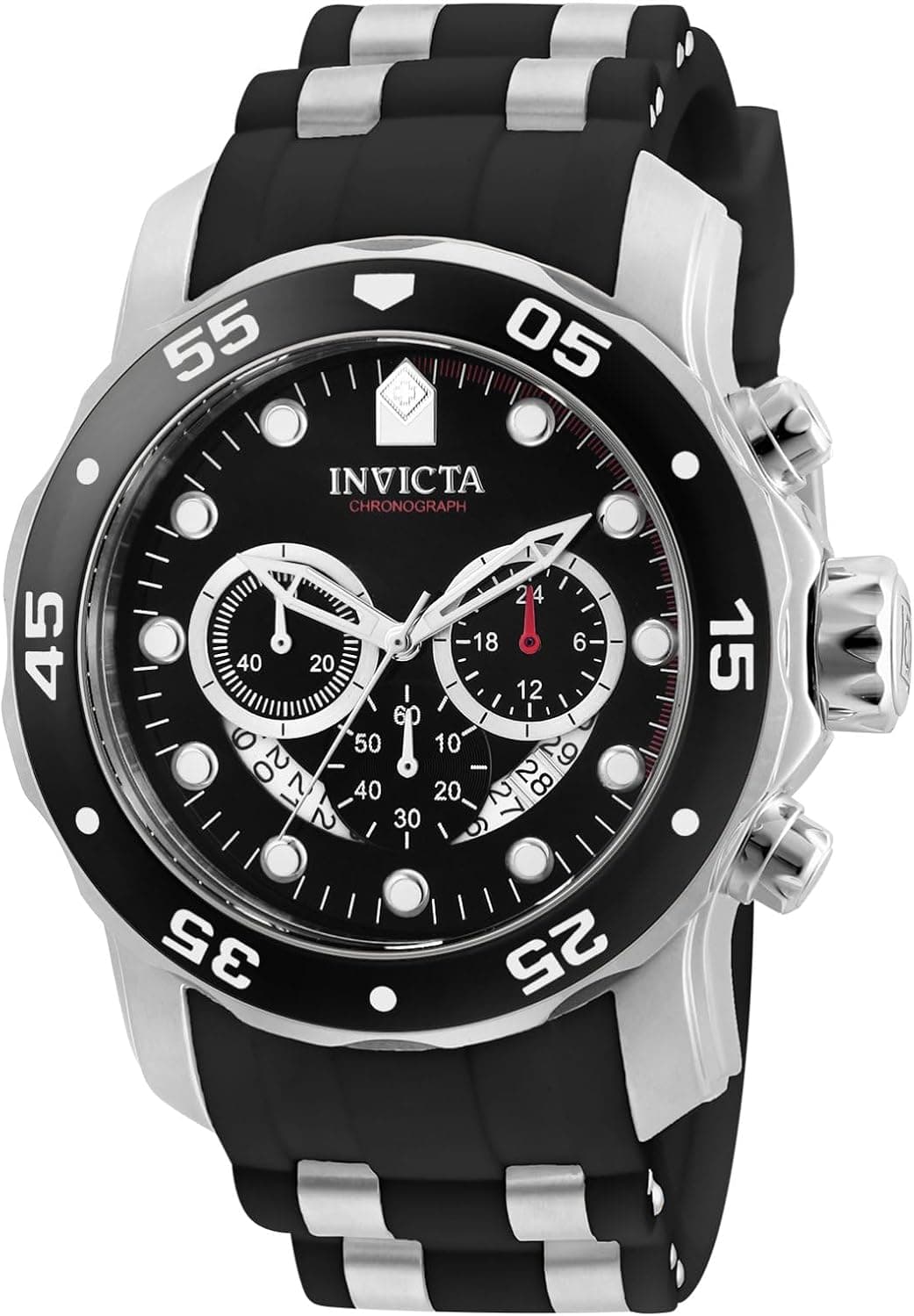 Invicta Pro Diver C00190PUBLKSS, 48mm, Black Dial, Black Polyurethane Band